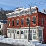 Klinkhart Hall in December snow, 2020
