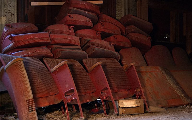 Stage with red seats